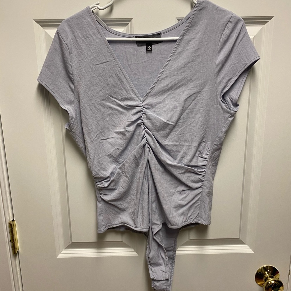 Soft chambray fitted bodysuit